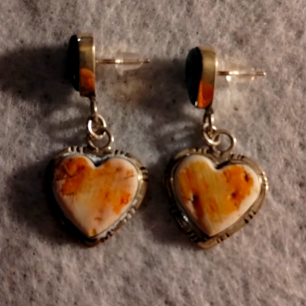 Sterling Silver Turquoise & Spiny Oyster Shell Earrings